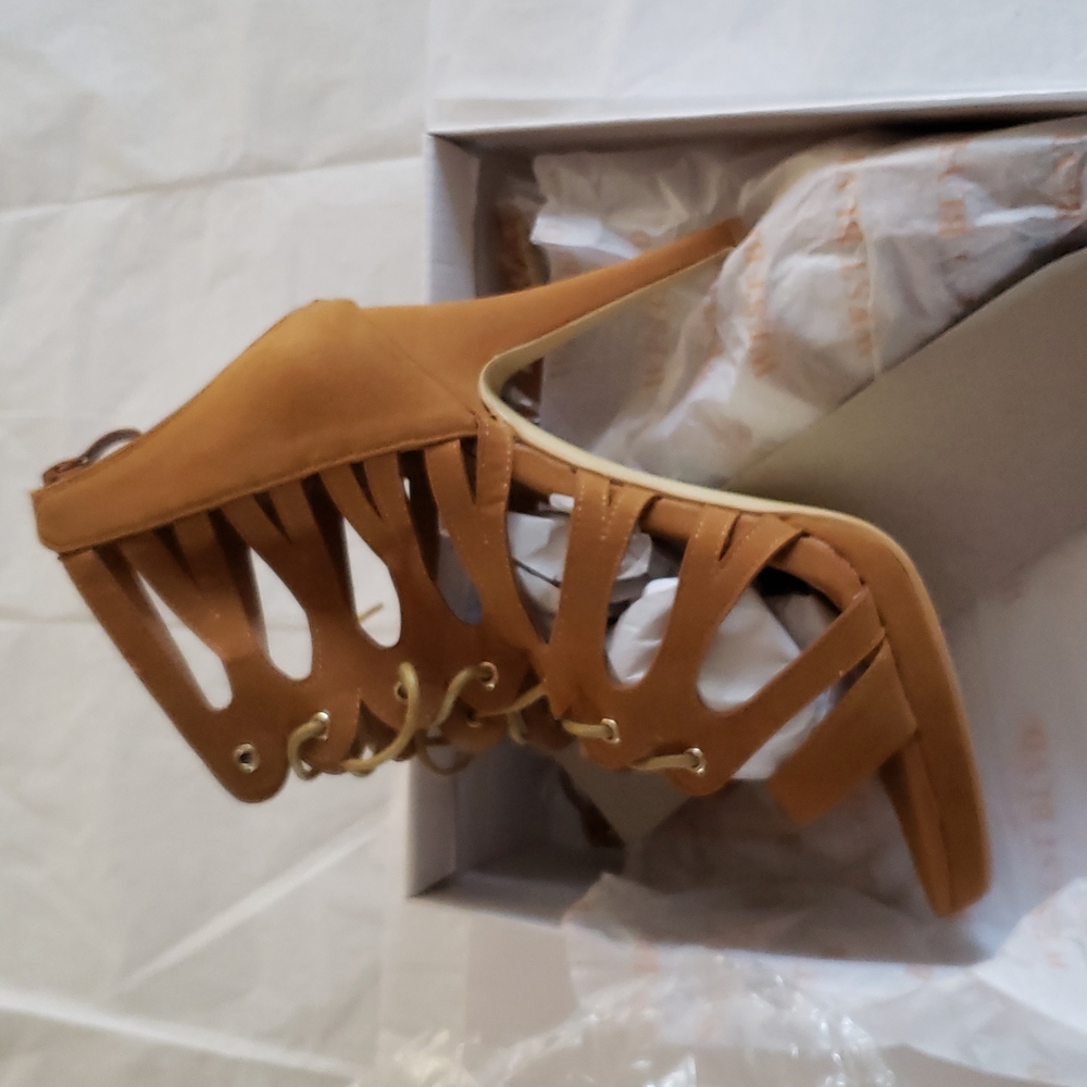 New Pump Gladiator Heels Caged Lace Up Platform Sandal Women's 10 - Picture 7 of 16